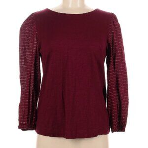 Anne Taylor Loft 100% Cotton Burgundy Women's size M